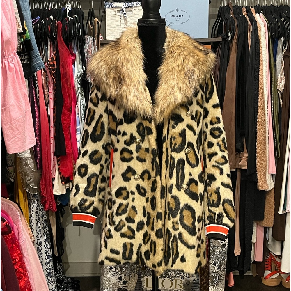 Faux Fur Leopard Coat